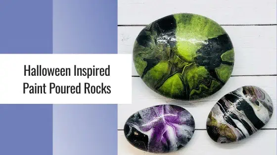 halloween paint poured rocks