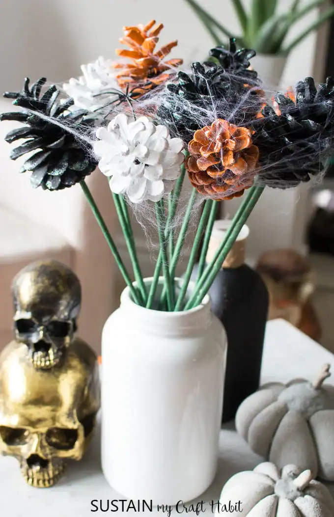 Image for Pine Cone Halloween Flowers