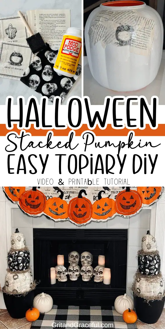 stacked pumpkin topiary