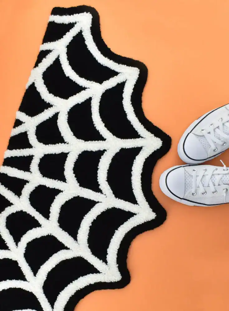 Image for Halloween Spider Web Rug